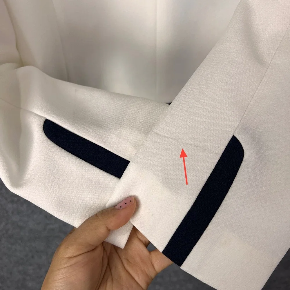 NEW Tahari Blazer Womens 6 White Contrast Trim Shawl Collar Career Jacket - Picture 4 of 12